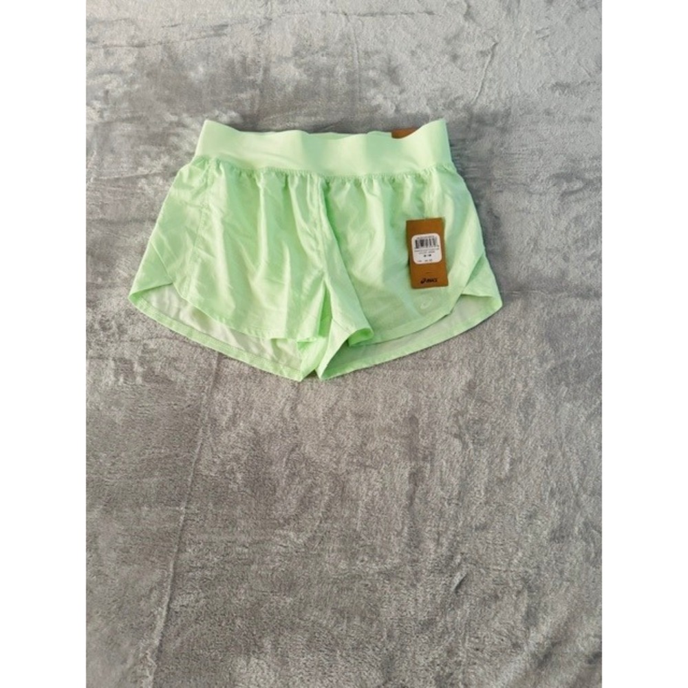 NWT ASICS Green Running Shorts Women's M Built-In Brief Lightweight $40